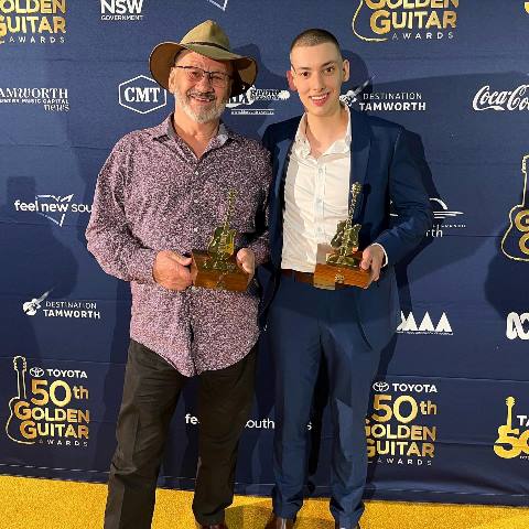 25/04/2022 Angus Gill wins his first Golden Guitar Award at the 50th CMAA Awards Ceremony